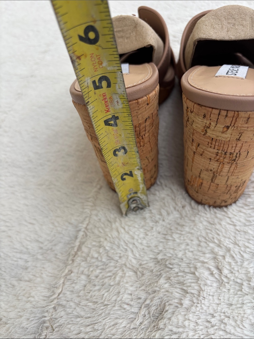 Steve Madden Tan Slip-On Wedge Mules - Picture 3 of 5